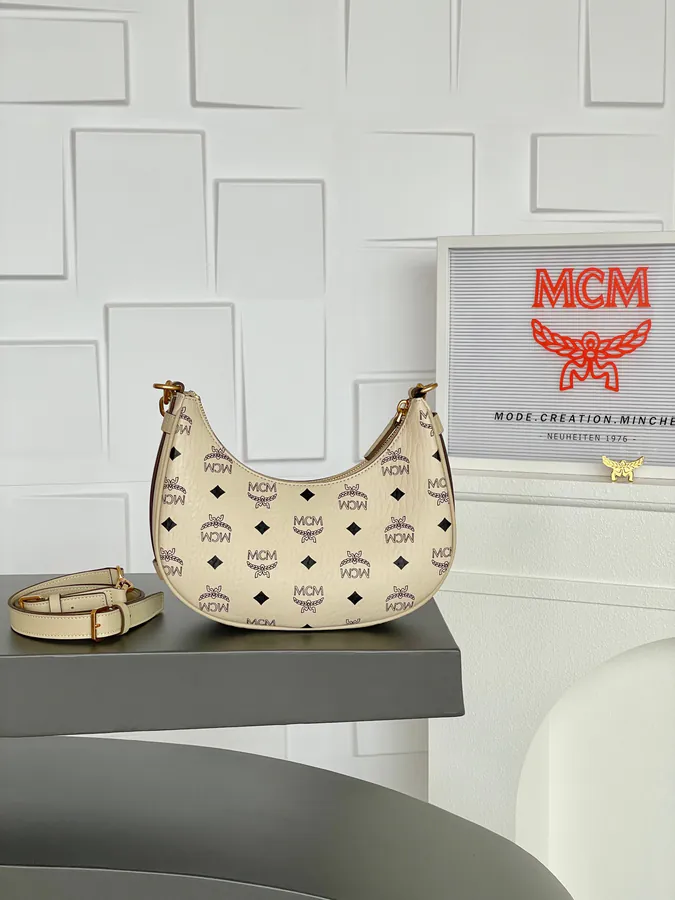 MCM Auren Hobo New Arrival, Mini Size, Beige