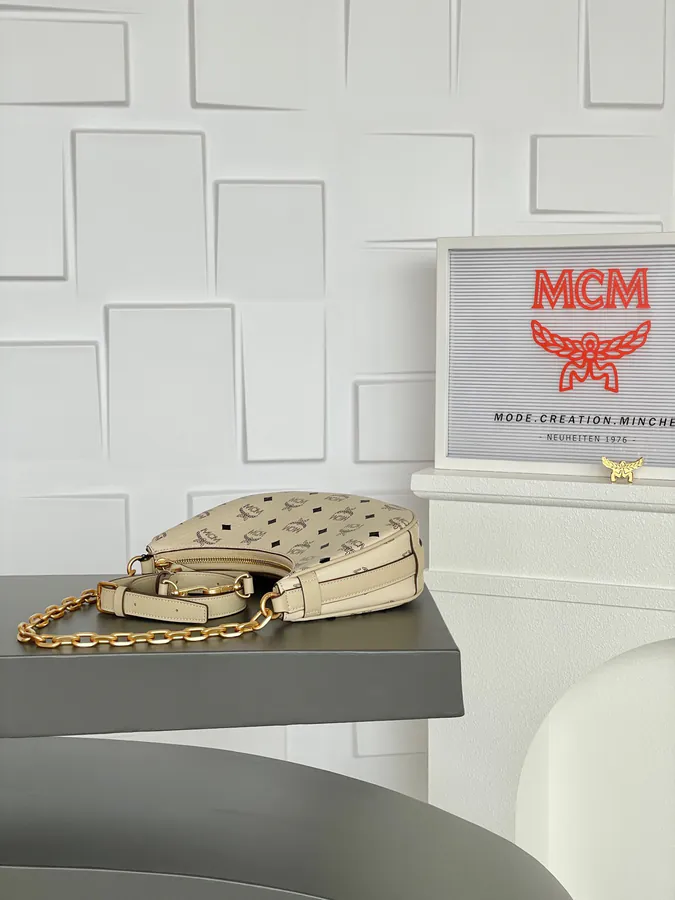 MCM Auren Hobo New Arrival, Mini Size, Beige