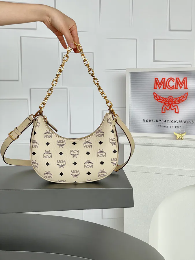 MCM Auren Hobo New Arrival, Mini Size, Beige