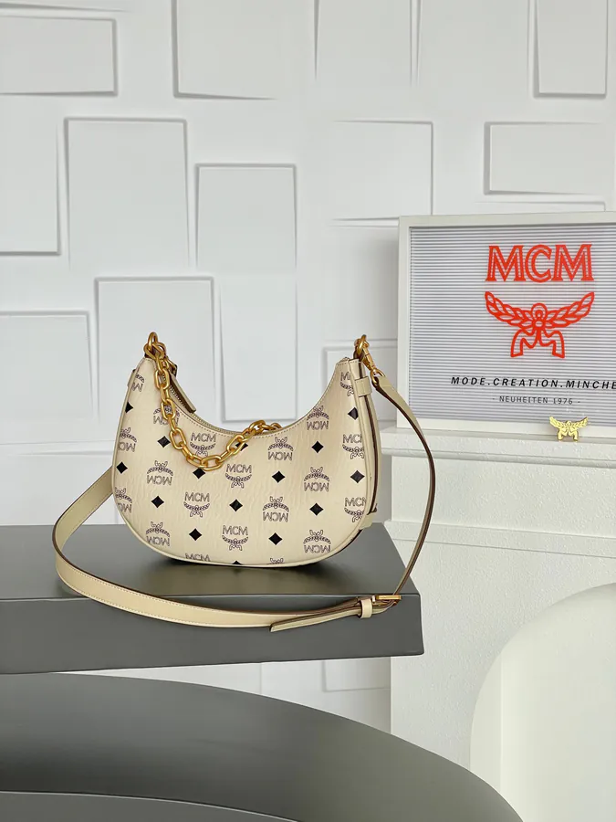 MCM Auren Hobo New Arrival, Mini Size, Beige
