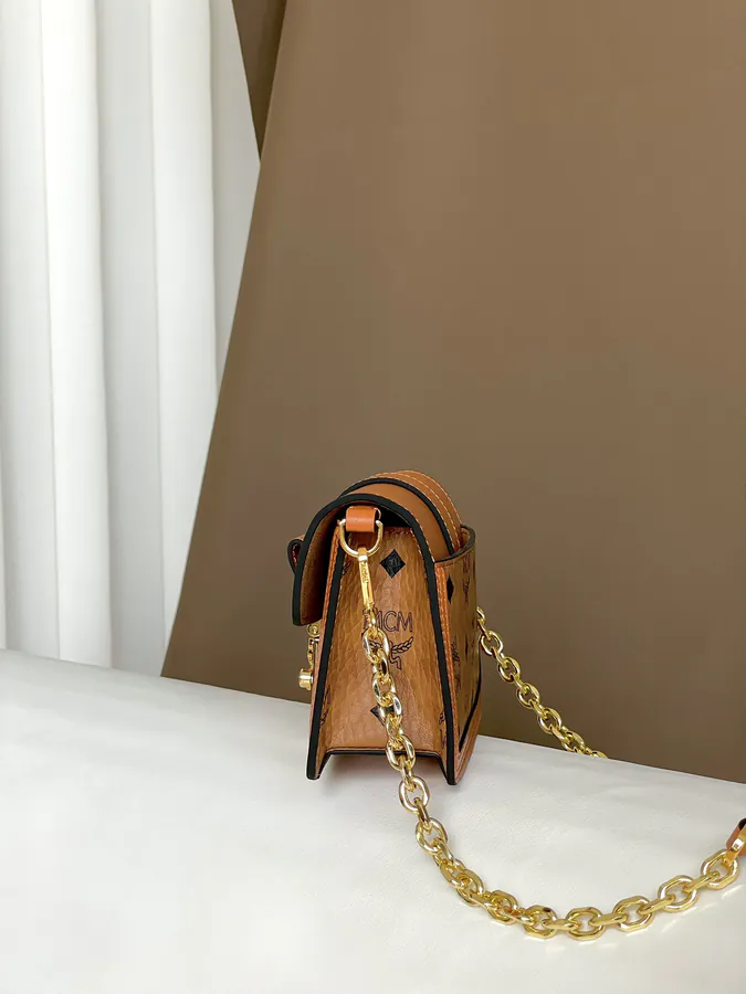 MCM Tracy Visetos Chain Crossbody Bag
