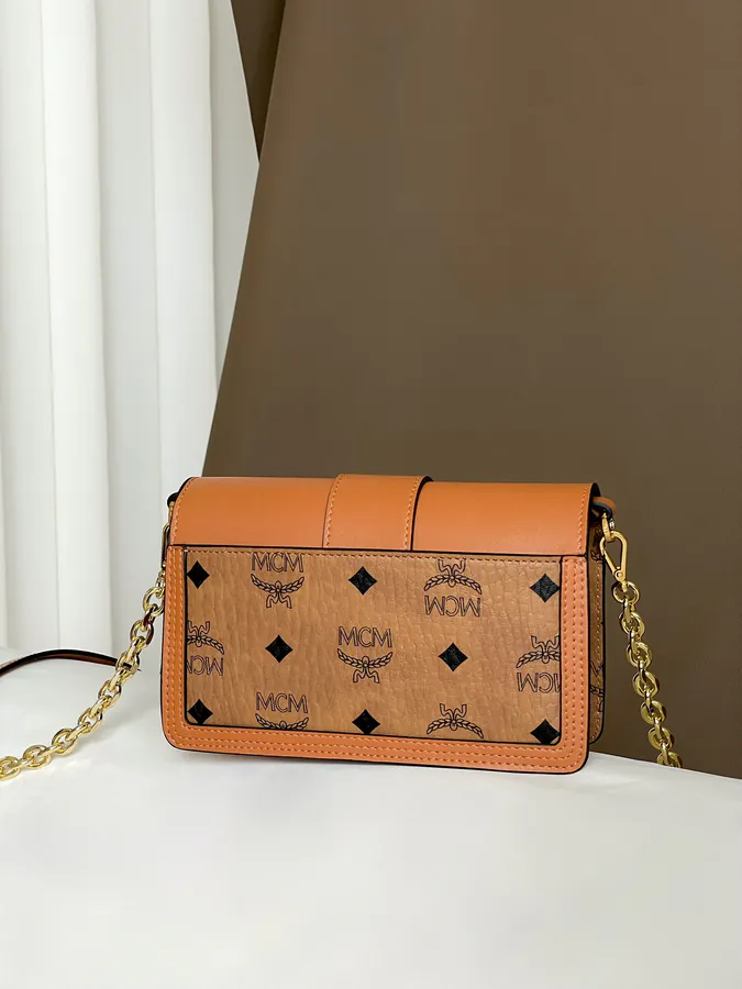 MCM Tracy Visetos Chain Crossbody Bag