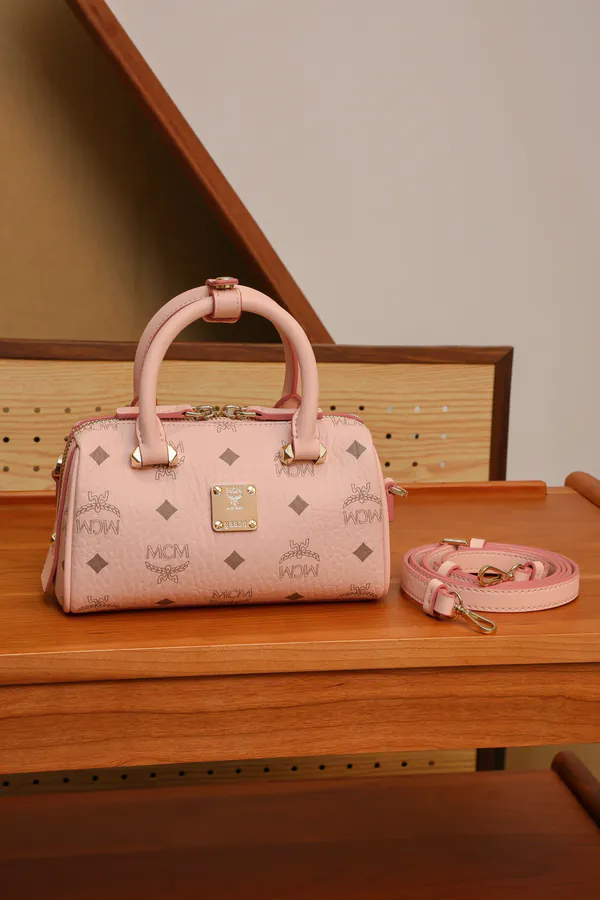 MCM Ella Visetto Mini Boston Bag