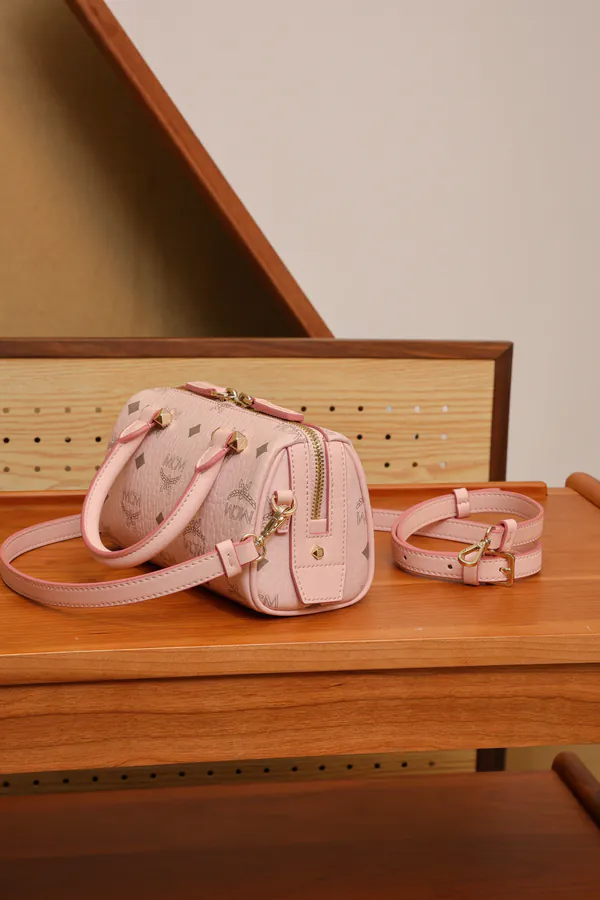 MCM Ella Visetto Mini Boston Bag