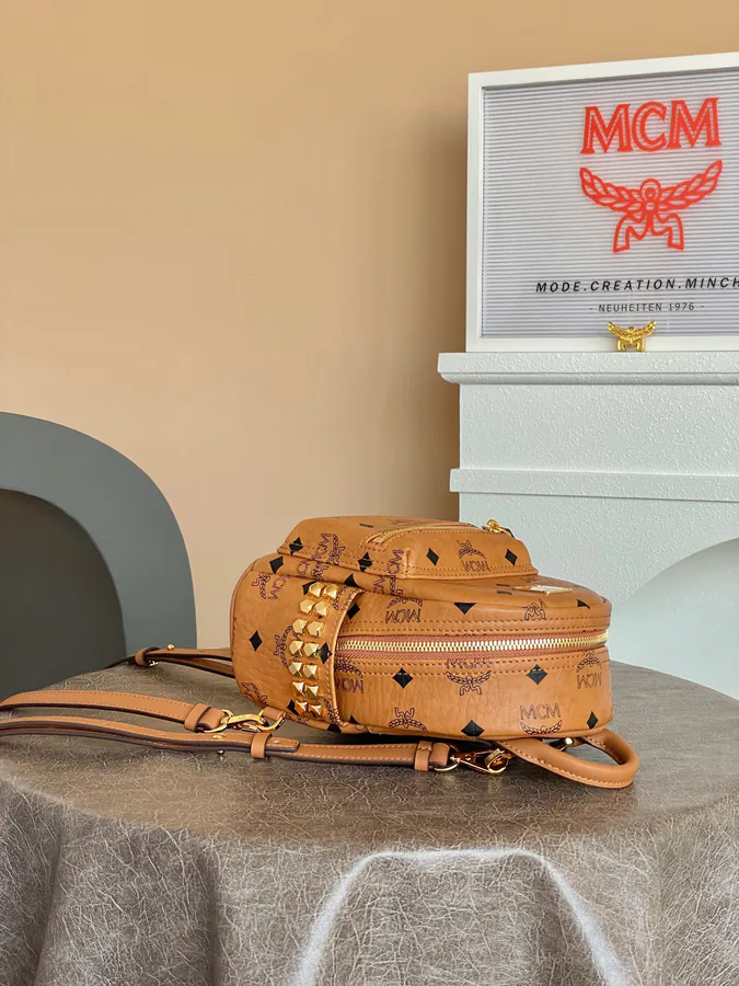 X Mini Backpack with Stud Detail MCM Stark Visetos