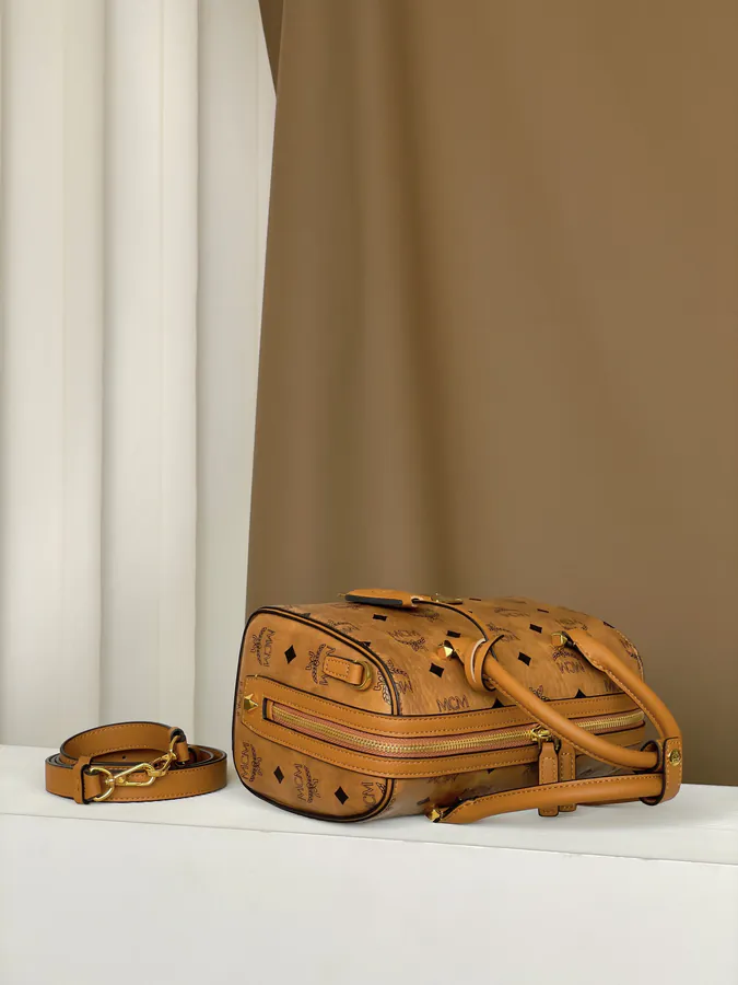 MCM Aren Visetos Small Boston Bag