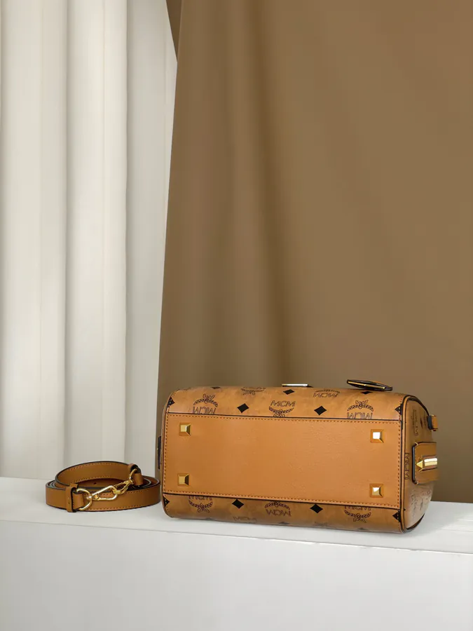 MCM Aren Visetos Small Boston Bag