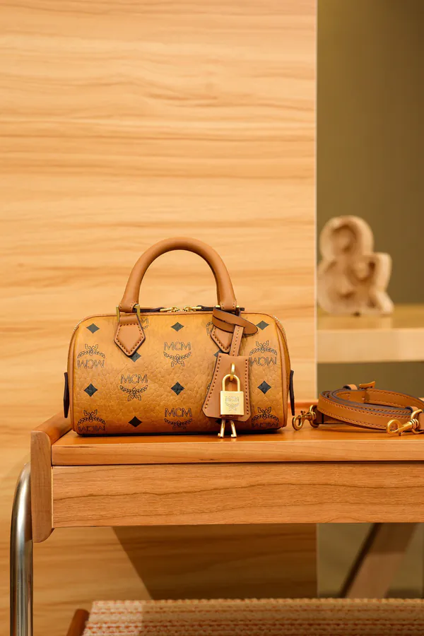 MCM Ella Visitos Mini Boston Bag