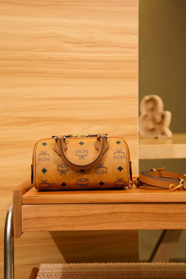 MCM Ella Visitos Mini Boston Bag