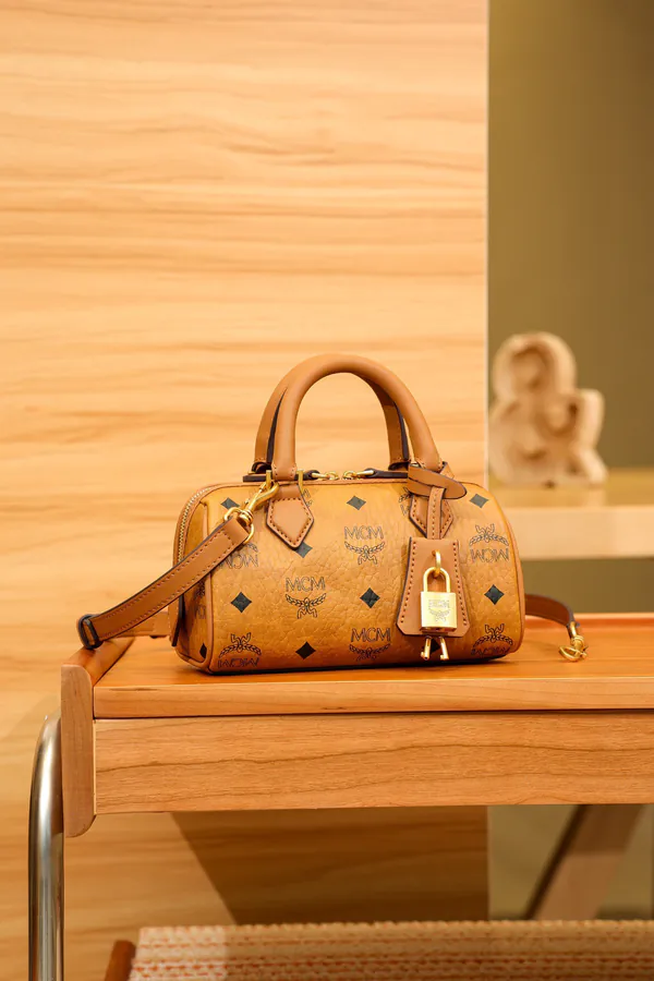 MCM Ella Visitos Mini Boston Bag