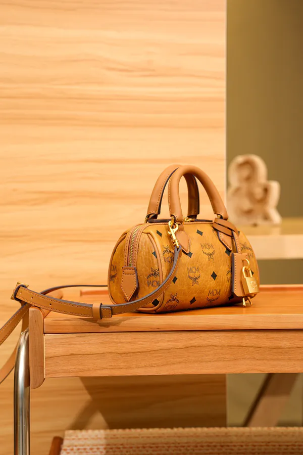 MCM Ella Visitos Mini Boston Bag