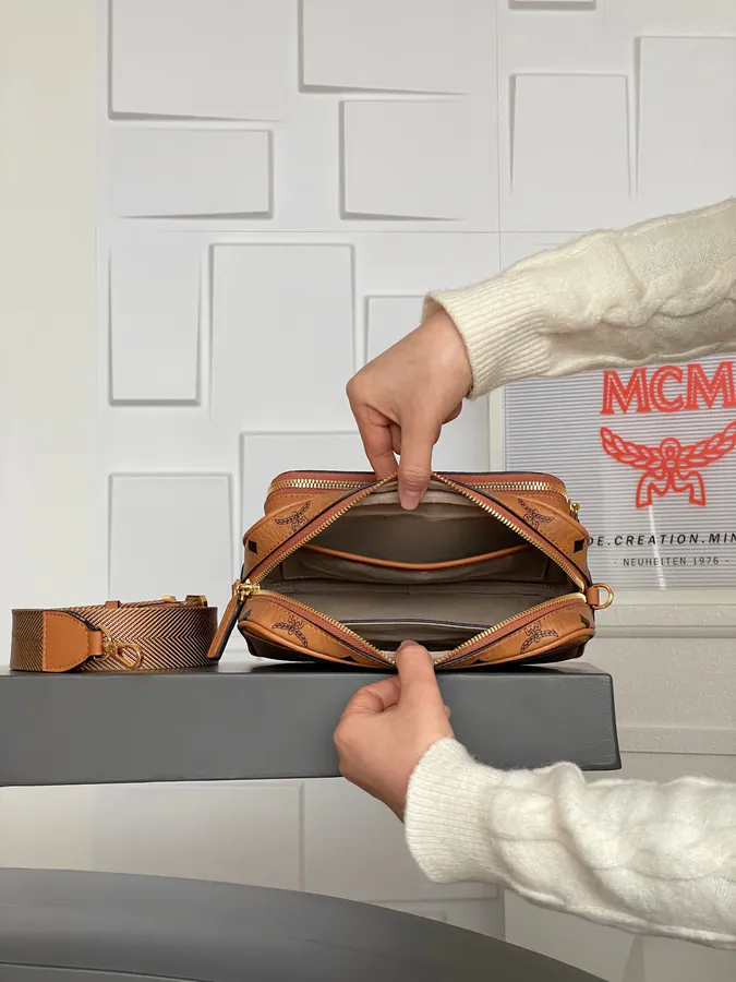MCM Aren Visetos Small Crossbody