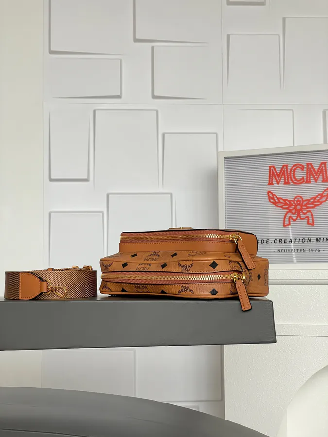 MCM Aren Visetos Small Crossbody