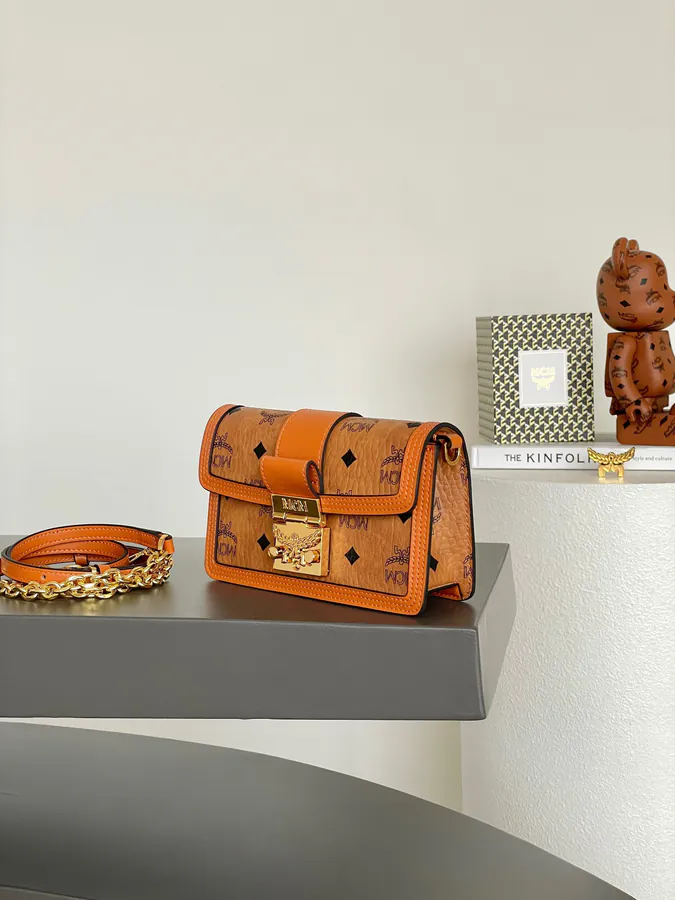 MCM Tracy Visetos Chain Crossbody Bag