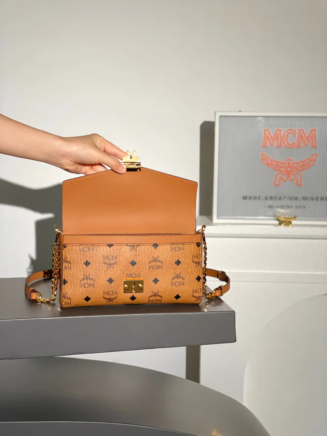 MCM Tracy Visetos Crossbody Bag