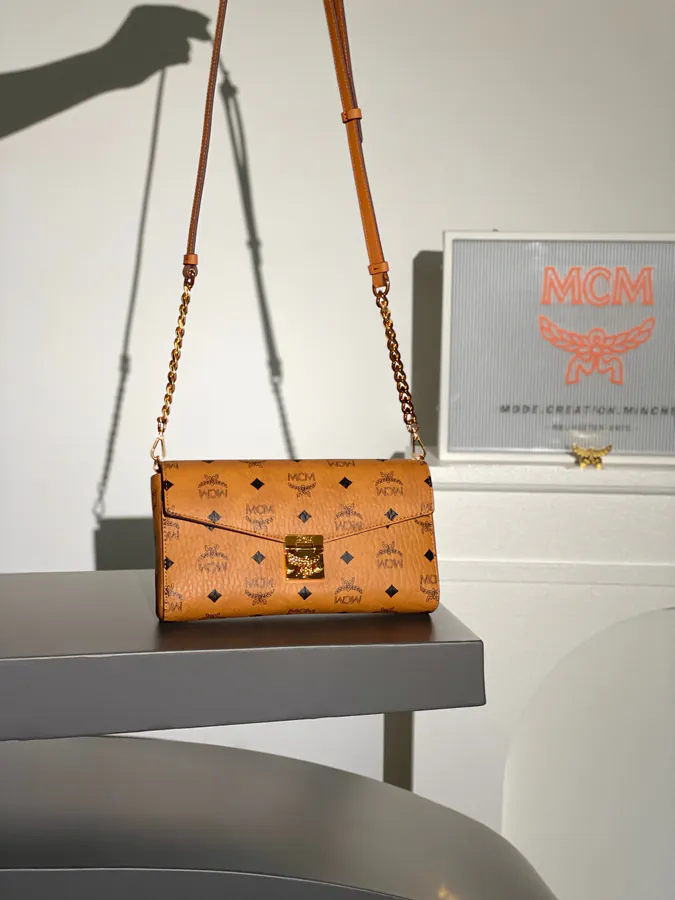 MCM Tracy Visetos Crossbody Bag Medium Size