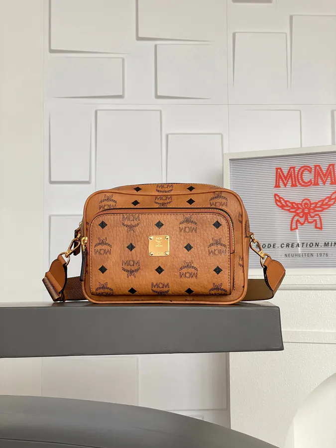 MCM Aren Visetos Small Crossbody Camera Bag