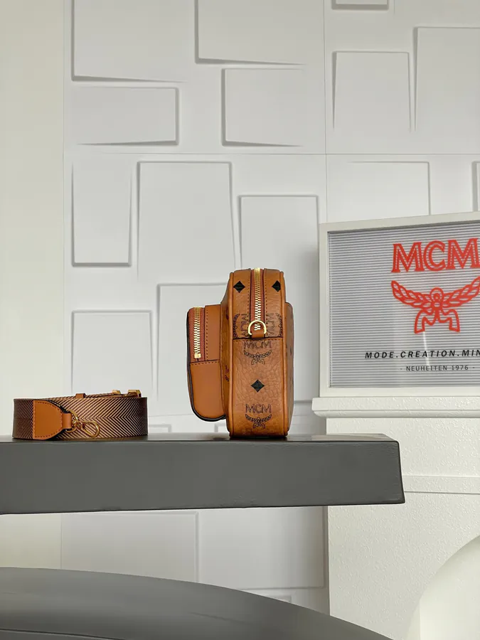 MCM Aren Visetos Small Crossbody Camera Bag