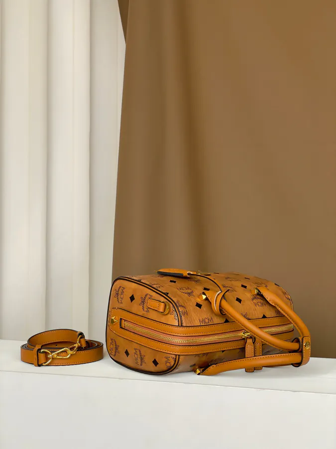 MCM Aren Visetos Small Boston Bag