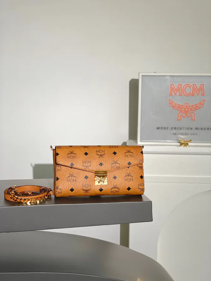 MCM Tracy Visetos Crossbody Bag