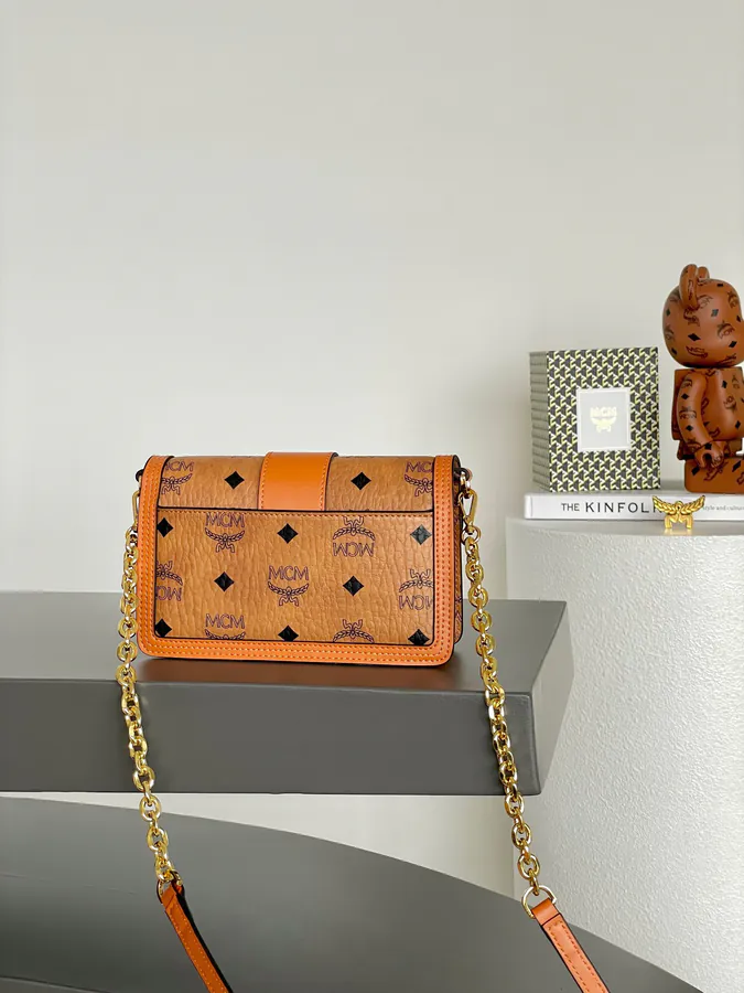 MCM Tracy Visetos Chain Crossbody Bag