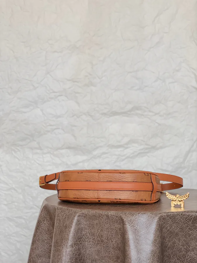 MCM Aren Hobo Half Moon Bucket Bag