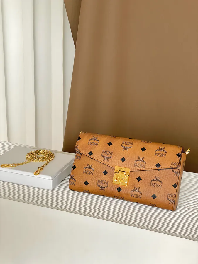 MCM Tracy Visetos Bucket Bag Medium