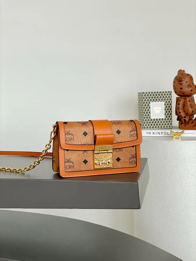 MCM Tracy Visetos Chain Crossbody Bag