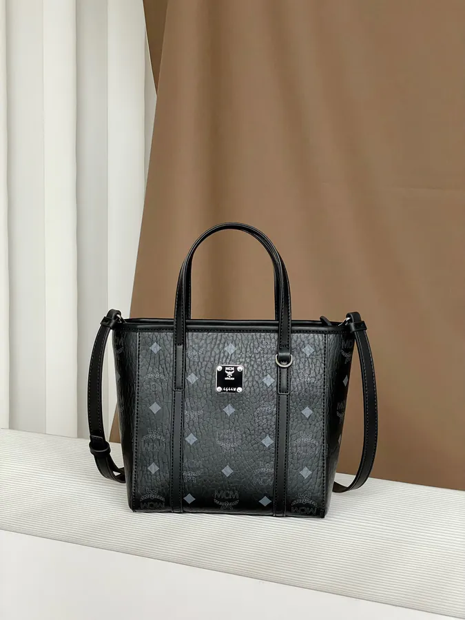 MCM Aren Visetos Mini Shopping Bag