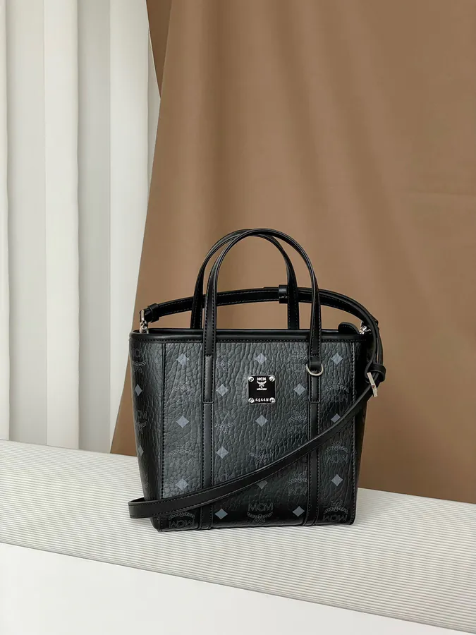 MCM Aren Visetos Mini Shopping Bag