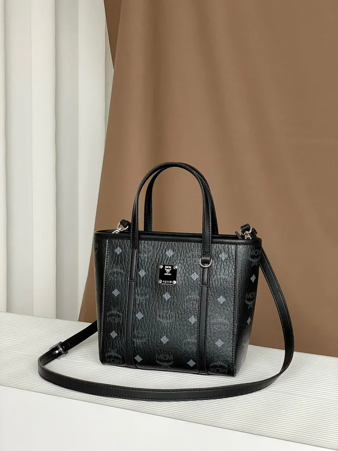 MCM Aren Visetos Mini Shopping Bag