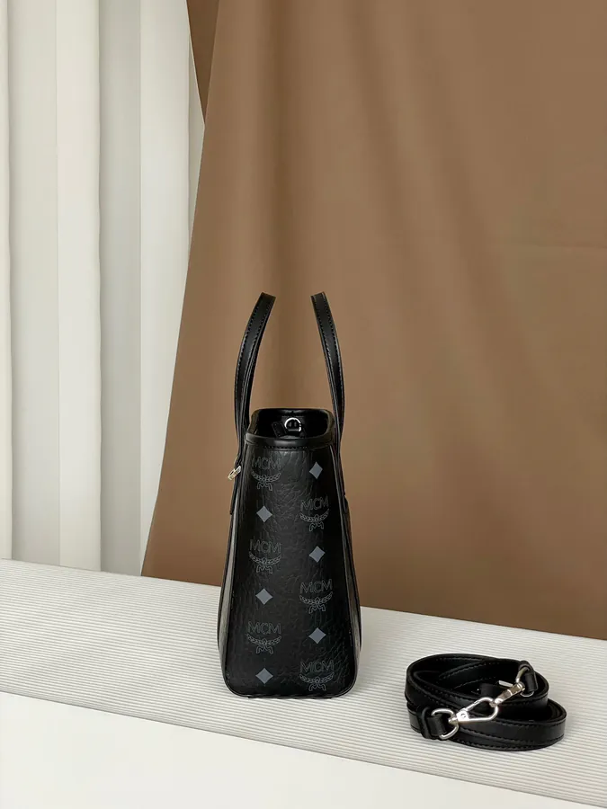 MCM Aren Visetos Mini Shopping Bag
