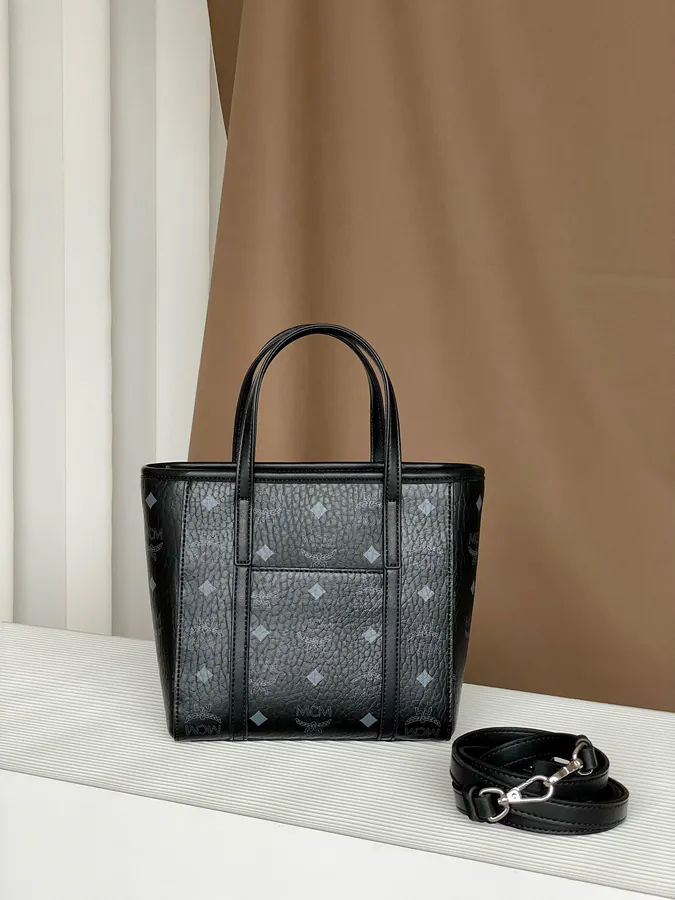 MCM Aren Visetos Mini Shopping Bag