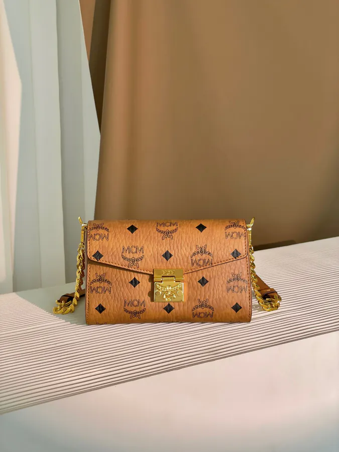 MCM Tracy Visetos Small Chain Envelope Bag