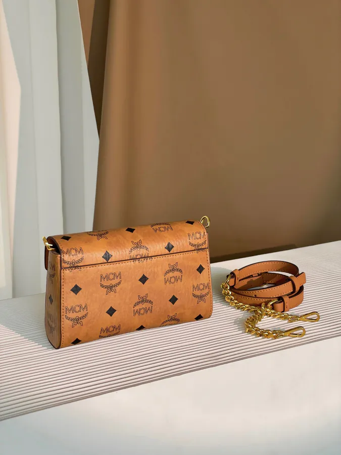 MCM Tracy Visetos Small Chain Envelope Bag