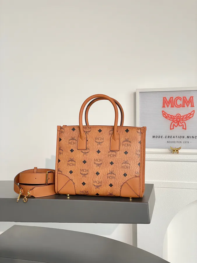 MCM München Visetos Mini Tote Bag