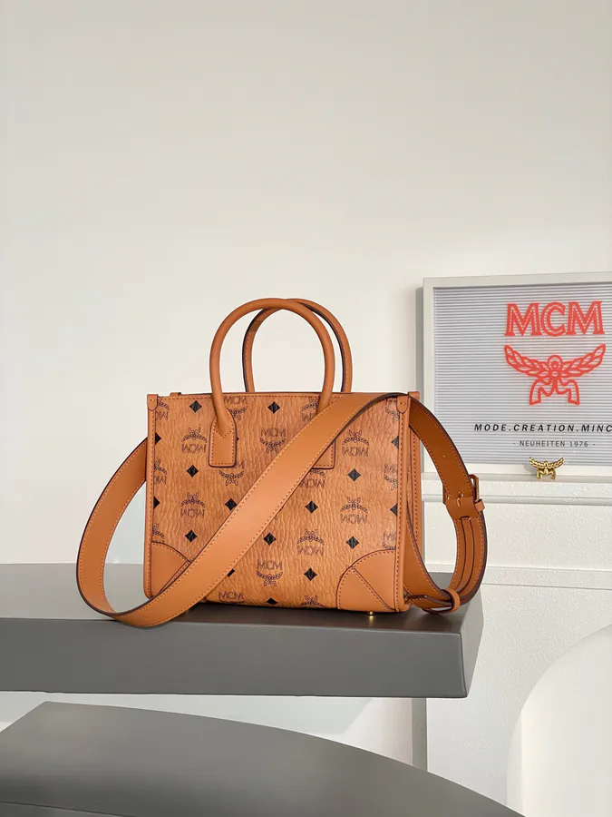 MCM München Visetos Mini Tote Bag