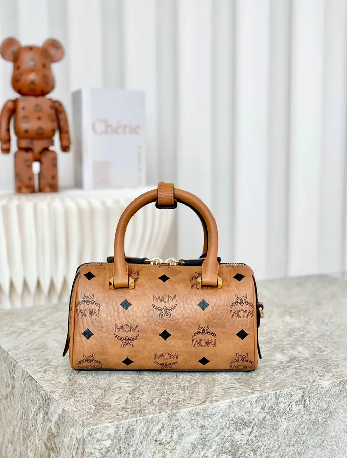 MCM Essential Visetos Mini Boston Bag