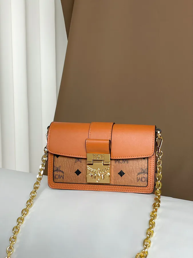 MCM Tracy Visetos Chain Crossbody Bag