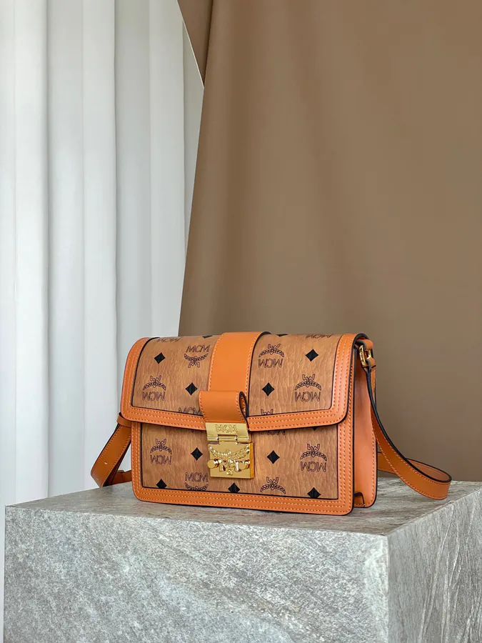 MCM Tracy Visetos Crossbody Satchel