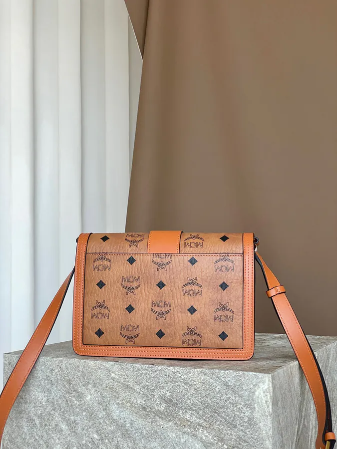 MCM Tracy Visetos Crossbody Satchel