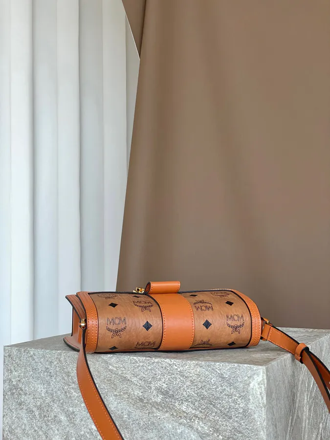 MCM Tracy Visetos Crossbody Satchel