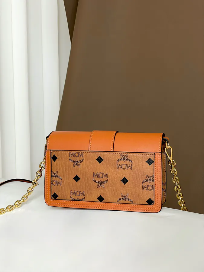 MCM Tracy Visetos Chain Crossbody Bag