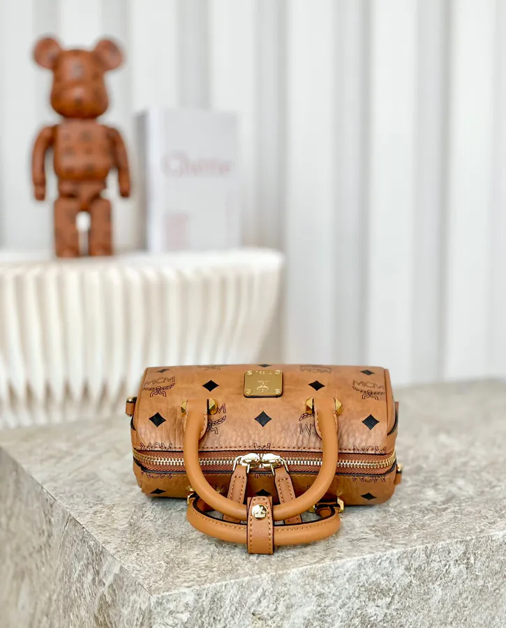 MCM Essential Visetos Mini Boston Bag