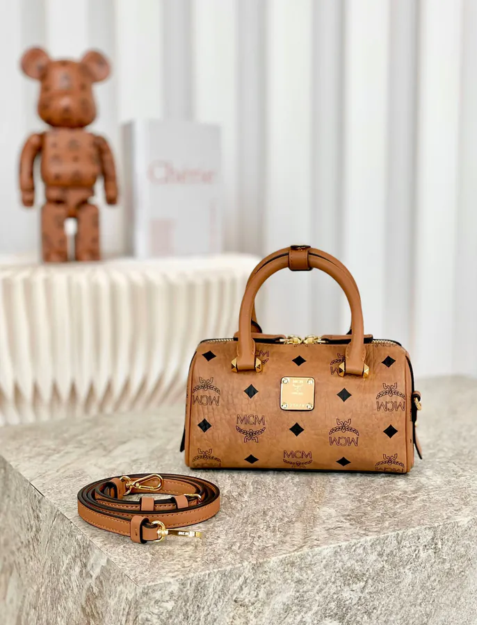 MCM Essential Visetos Mini Boston Bag