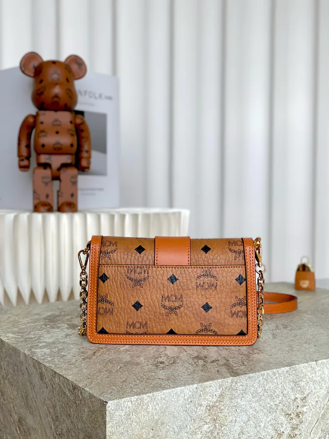 MCM Tracy Visetos Chain Crossbody Bag