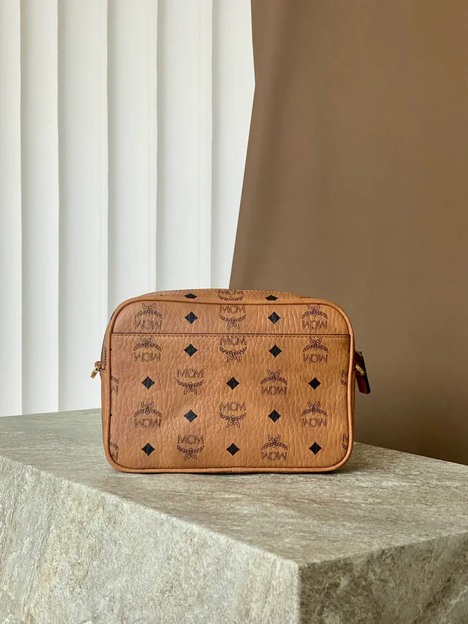 Small MCM Aren Visetos Camera Crossbody Bag