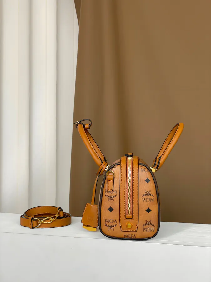 MCM Aren Visetos Small Boston Bag