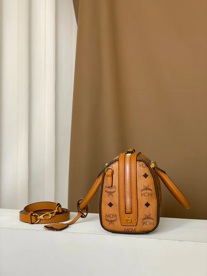 MCM Aren Visetos Small Boston Bag