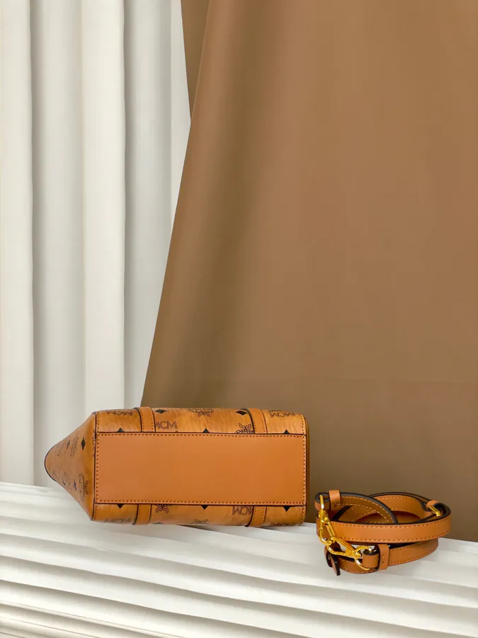 MCM Aren Visetos Mini Shopping Bag